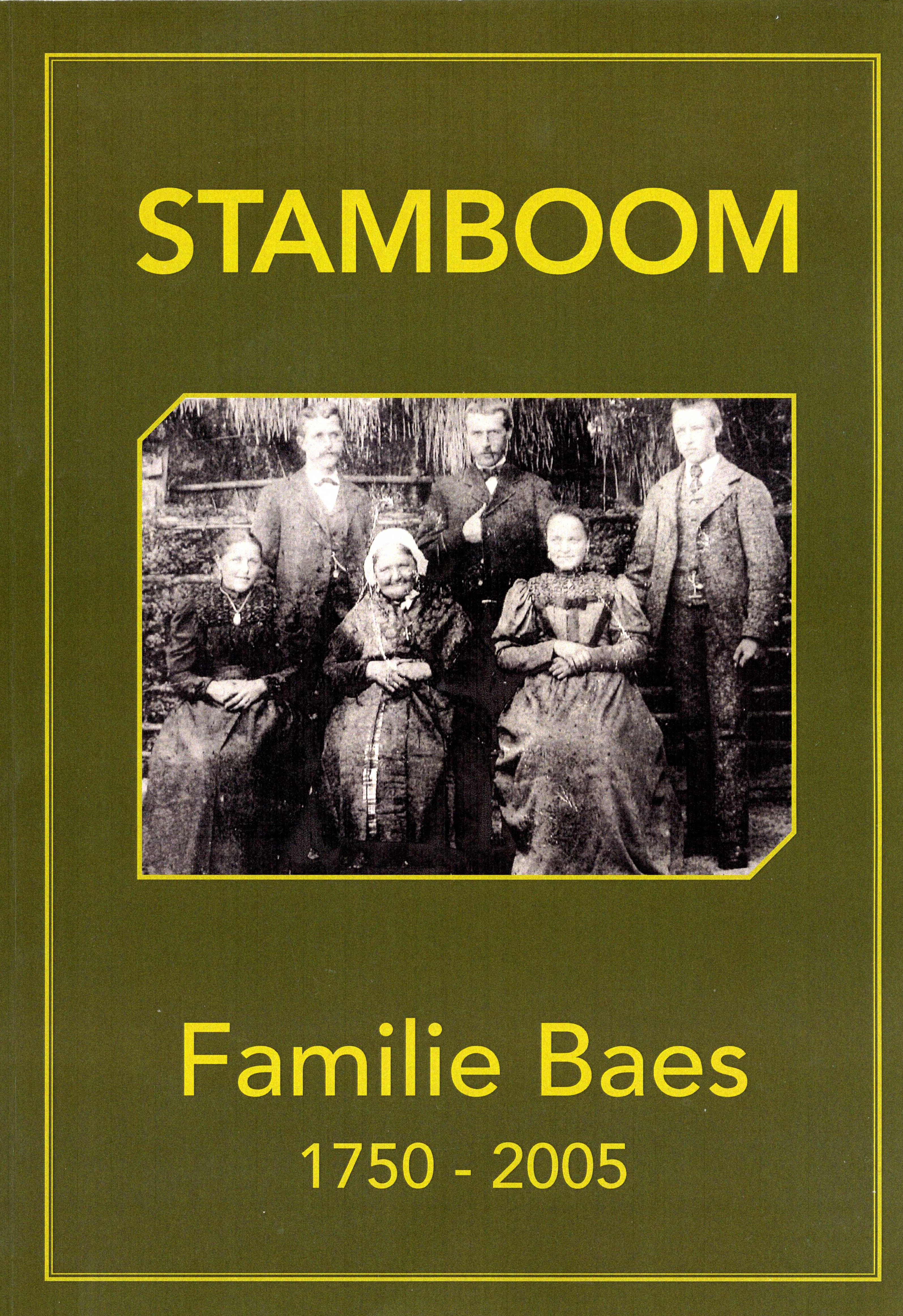 STAMBOOMBOEK-BAES, AFSTAMMELINGEN -'JACOBUS BAES(AGNES)'.........